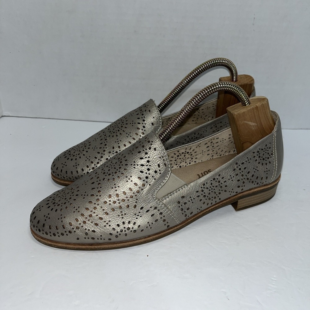 Remonte Womens Soft Perforated Metallic Bronze Slip On Loafers Size EU 41 US 9.5
